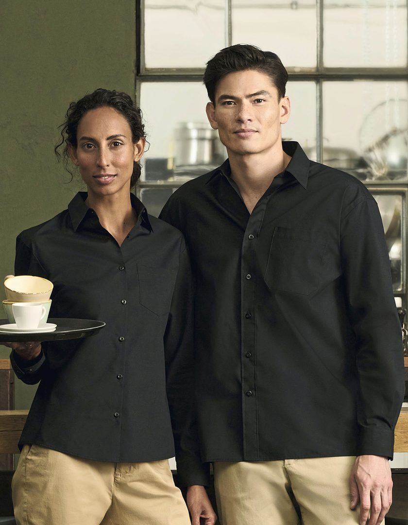 Russell Athletic Collection Men's Long Sleeve Classic Polycotton Poplin Shirt