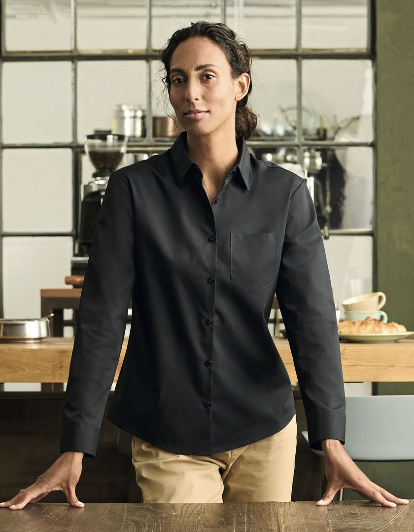 Russell Athletic Collection Ladies' Long Sleeve Classic Polycotton Poplin Shirt