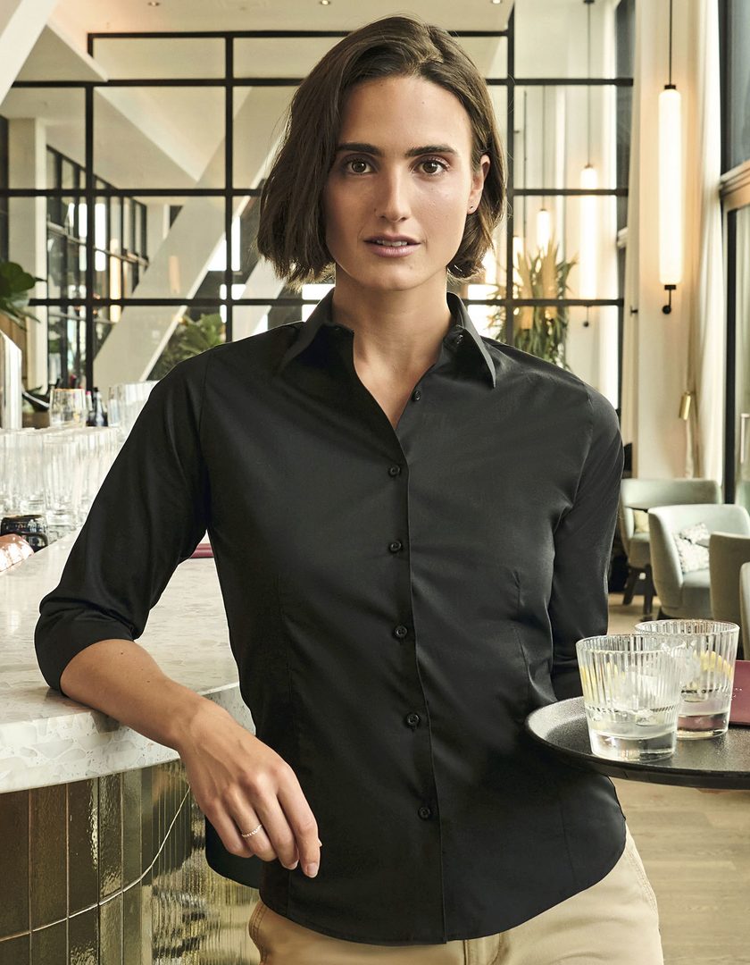 Russell Athletic Collection Ladies' Long Sleeve Classic Pure Cotton Poplin Shirt